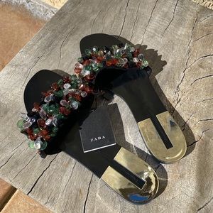 Zara embellished slides